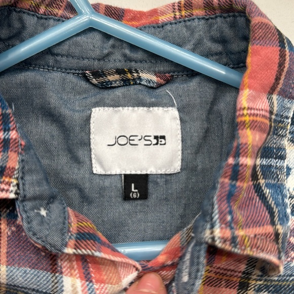 Youth boys Joe’s Jeans plaid button down size 6 made to look worn and vintage - Picture 5 of 7